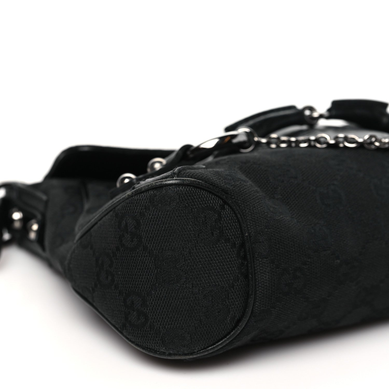 Gucci Monogram Horsebit Chain Flap Bag Black 9 of 14