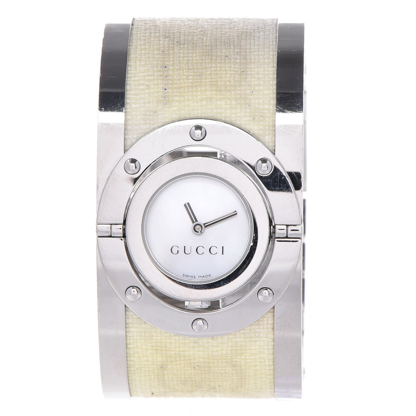 Stainless Steel Canvas Mother of Pearl 33mm Twirl Quartz Watch