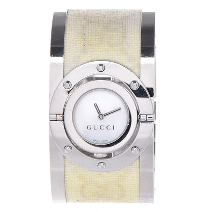 Gucci Stainless Steel Canvas Mother of Pearl 33mm Twirl Quartz Watch 1 of 11