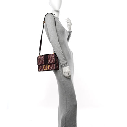 Christian Dior Oblique 30 Montaigne Flap Bag Burgundy 2 of 10