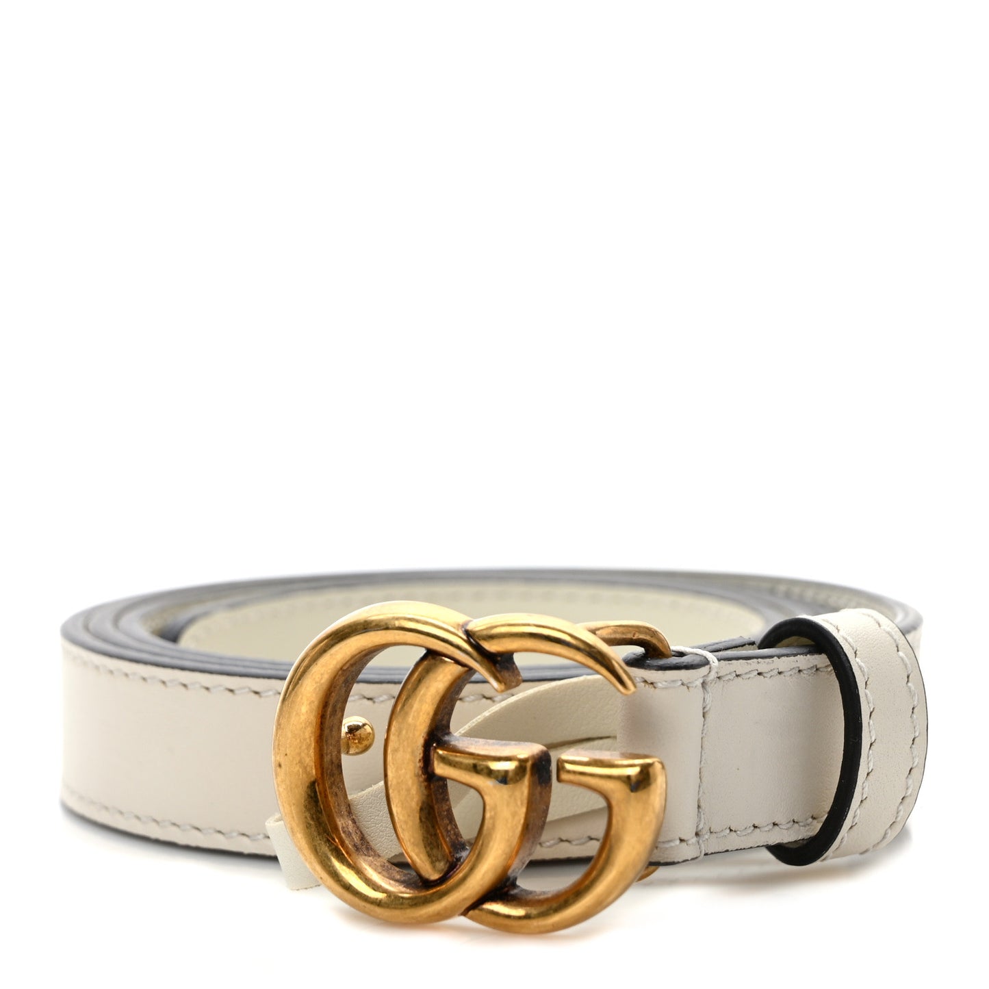 Calfskin Double G 20mm Belt 85 34 Mystic White