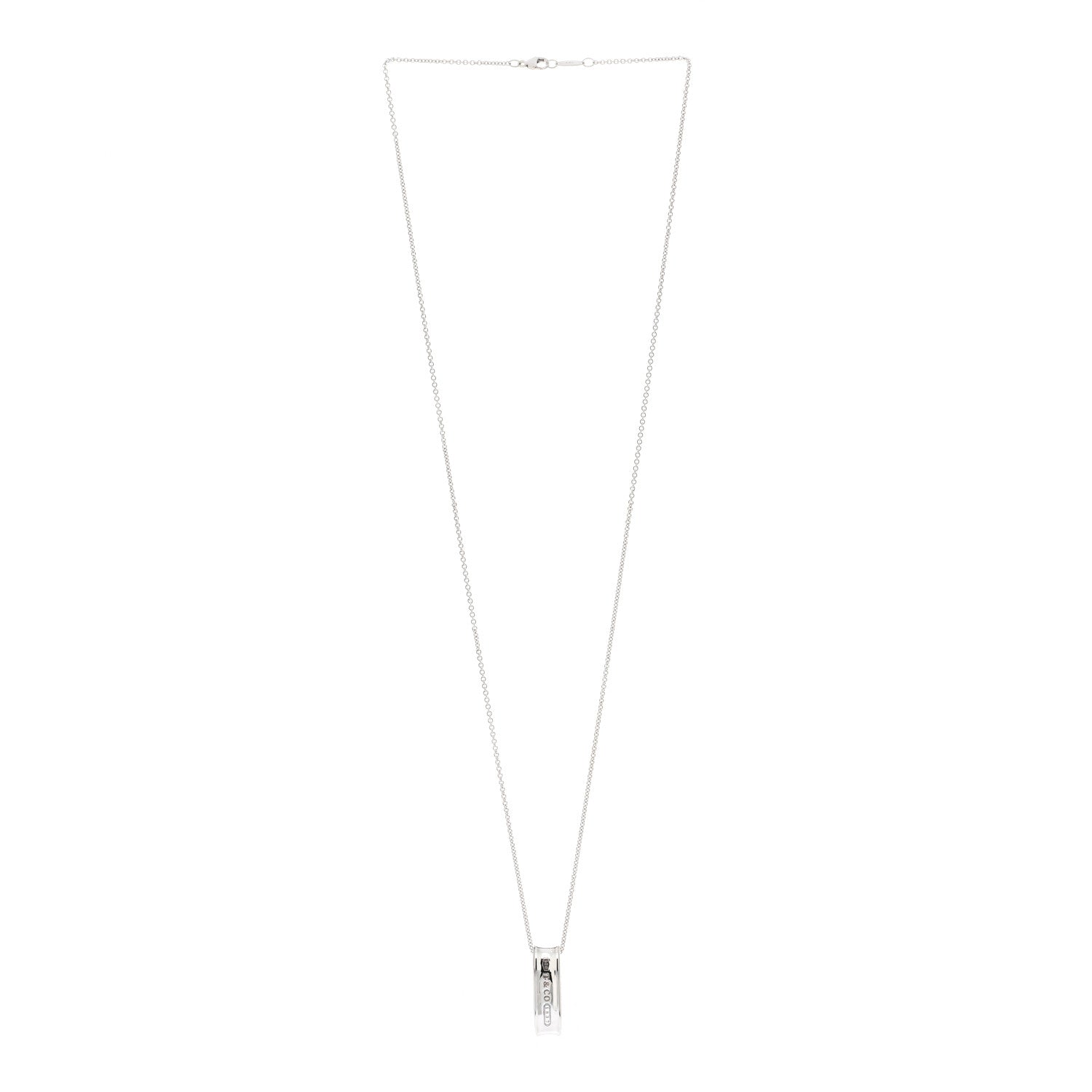 Tiffany Sterling Silver 1837 Oval Loop Pendant Necklace 1 of 5