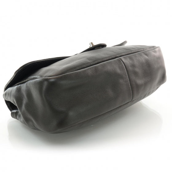 Lambskin Medium Soft and Chain Flap Black