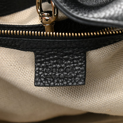 Gucci Pebbled Calfskin Medium Soho Chain Shoulder Bag Black 6 of 13
