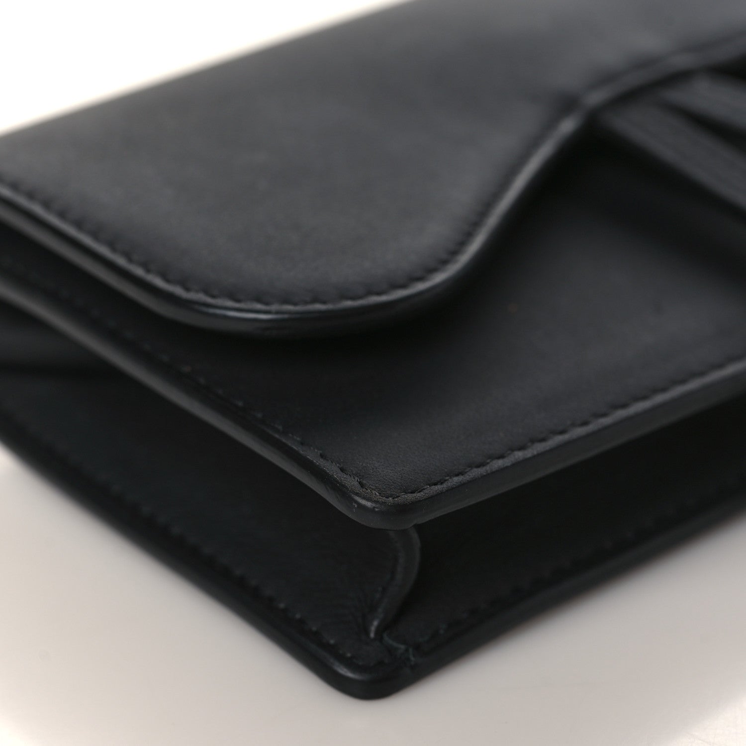 Christian Dior Ultra Matte Calfskin Saddle Belt Clutch Black 9 of 11