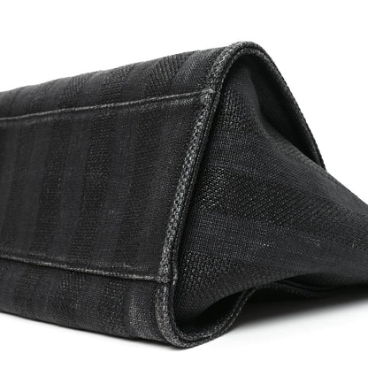 Chanel Mixed Fibers Calfskin Striped Medium Deauville Tote Black 10 of 10
