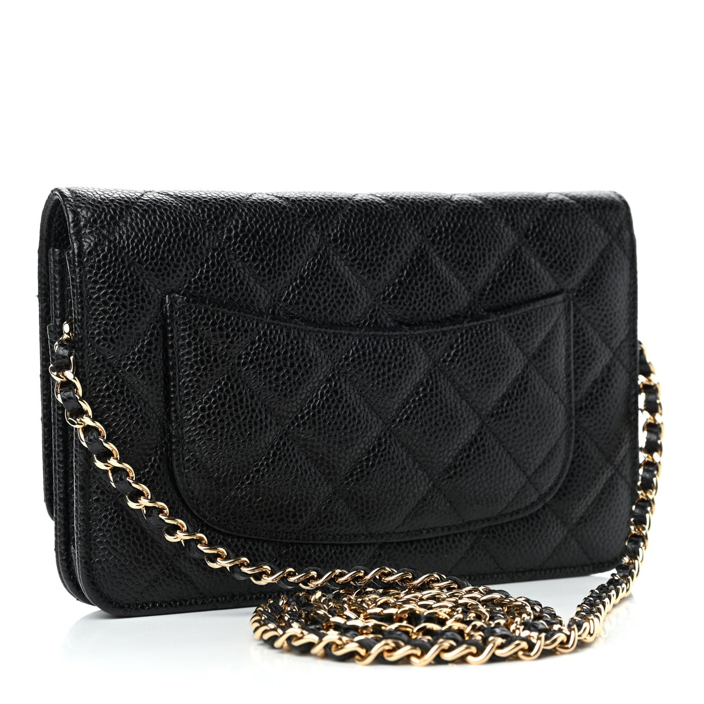 Caviar Quilted Wallet On Chain WOC Black