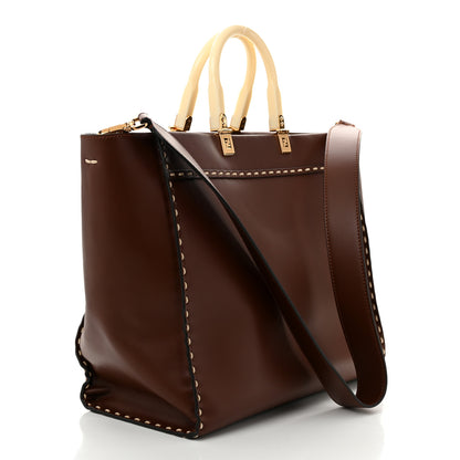 Fendi Vitello King Plexiglass Macro Stitchings Medium Fendi Sunshine Shopper Tote Praline 2 of 12
