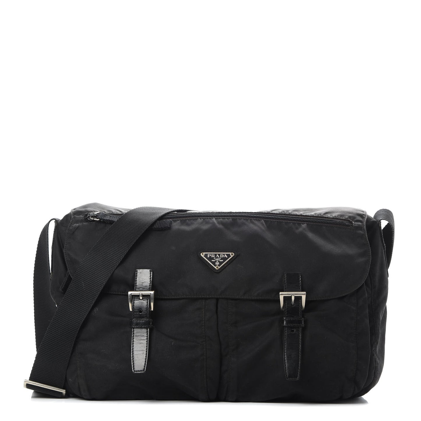 Nylon Vela Sport Messenger Bag Black