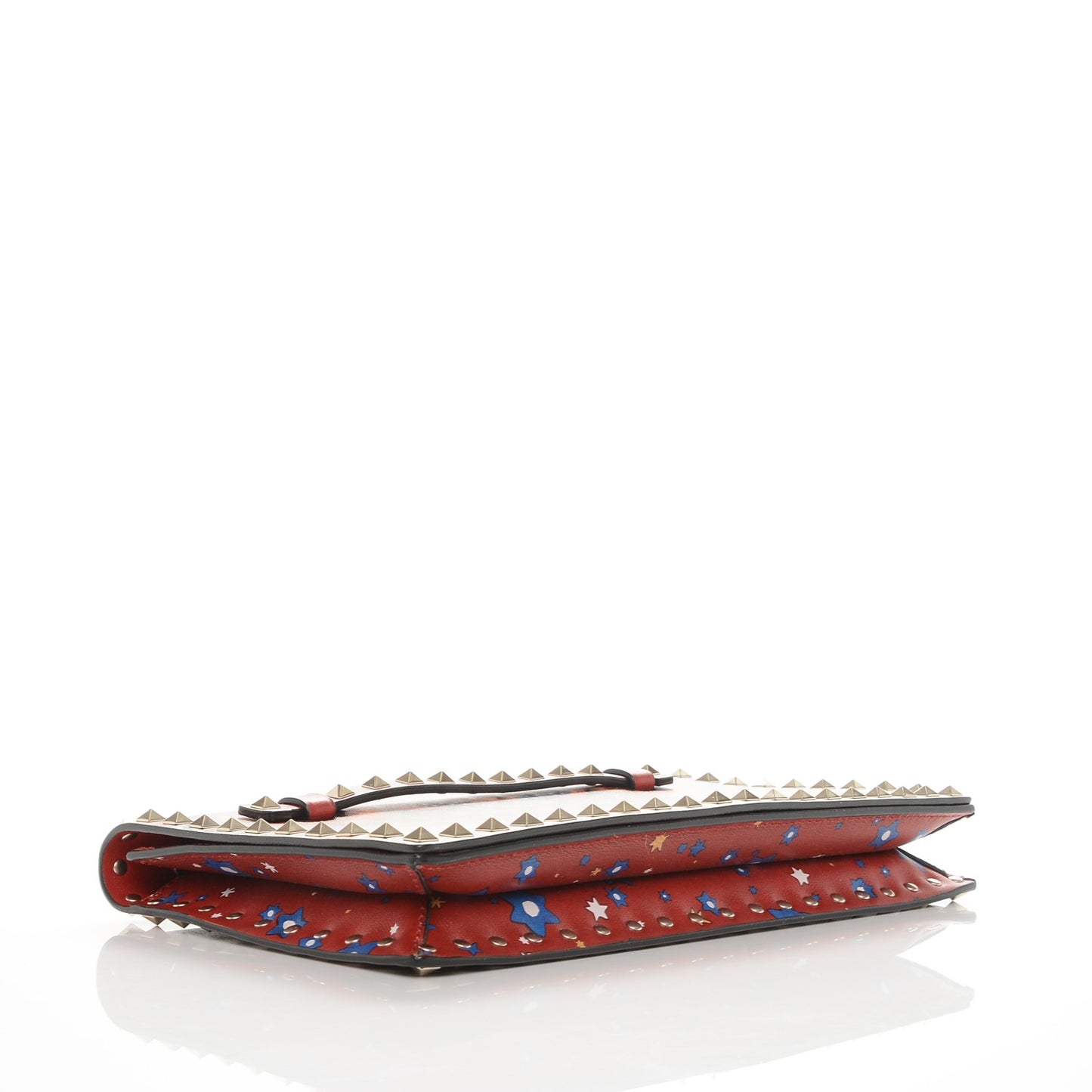 Nappa Enchanted Wonderland Rockstud Wristlet Clutch Red