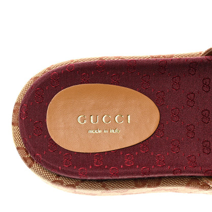 Gucci Canvas GG Monogram Angelina Platform Slide Sandals 36.5 Beige Ruggine 7 of 8