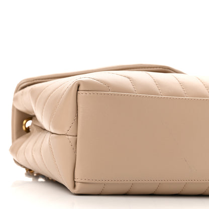 Saint Laurent Calfskin Y Quilted Monogram Small Loulou Chain Satchel Dark Beige 8 of 9