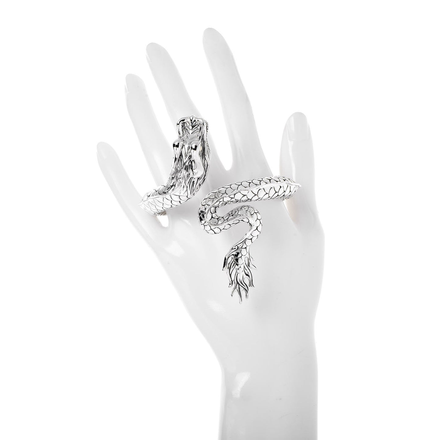 Sterling Silver 18K Yellow Gold Naga Dragon Kick Cuff Bracelet