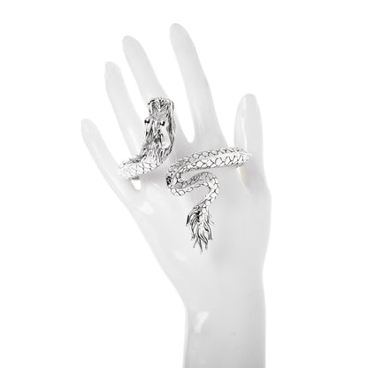 John Hardy Sterling Silver 18K Yellow Gold Naga Dragon Kick Cuff Bracelet 2 of 8