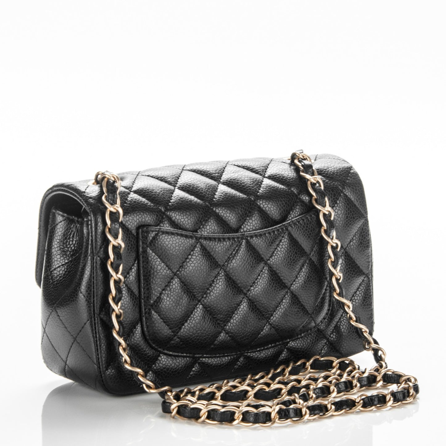 Caviar Quilted Mini Rectangular Flap Black