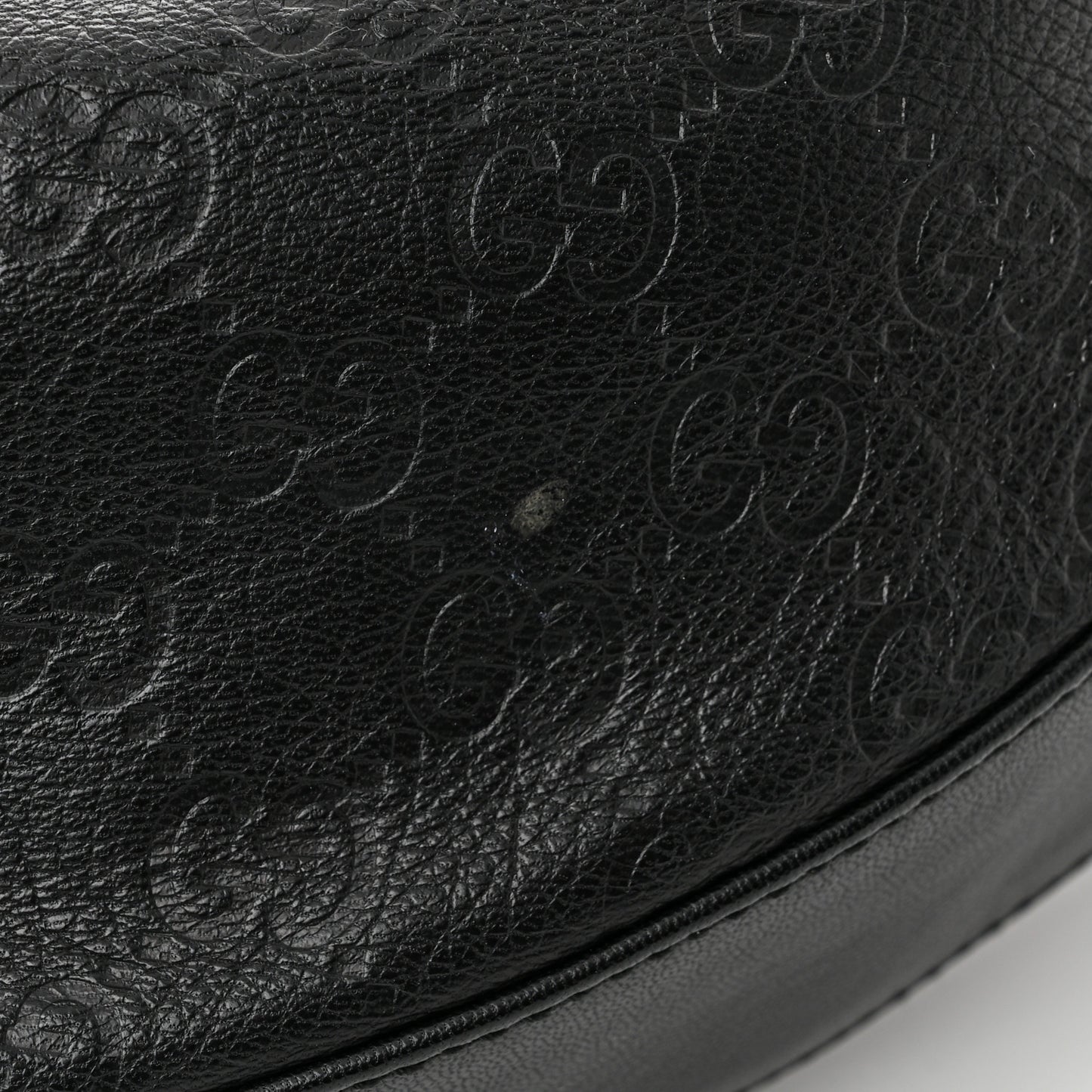 Guccissima Half Moon Bamboo Ring Hobo Black