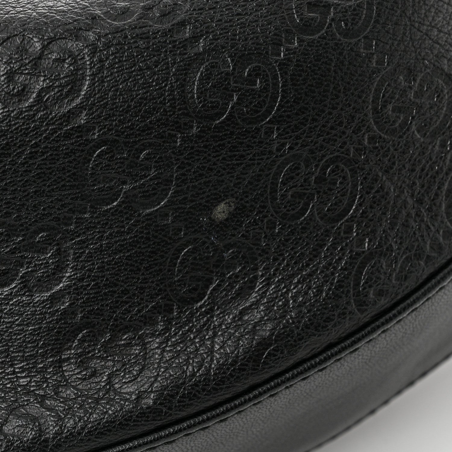 Gucci Guccissima Half Moon Bamboo Ring Hobo Black 11 of 11