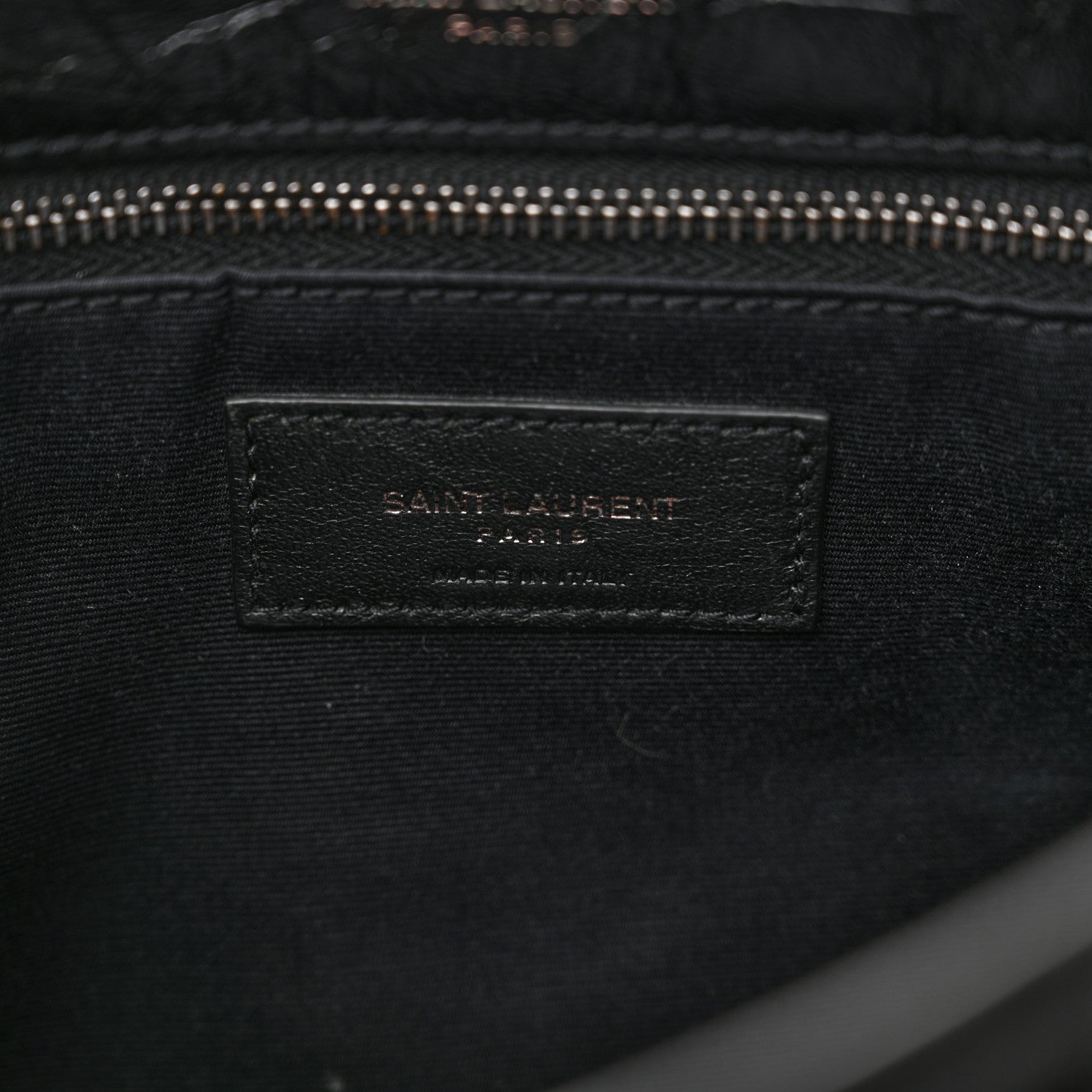 Saint Laurent Crinkled Calfskin Matelasse Monogram Medium Niki Chain Satchel Black 6 of 13