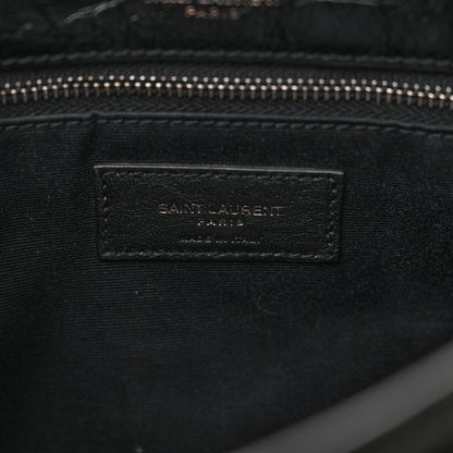 Saint Laurent Crinkled Calfskin Matelasse Monogram Medium Niki Chain Satchel Black 6 of 13