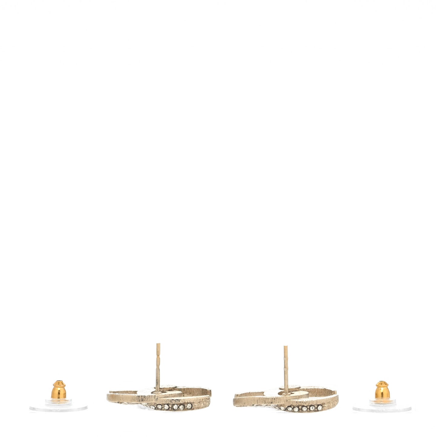 Crystal CC Moon Earrings Gold