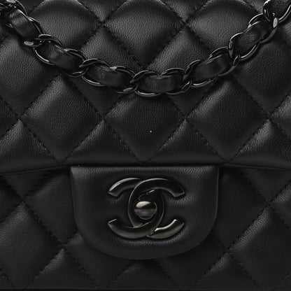 Chanel Lambskin Quilted Mini Rectangular Flap So Black 7 of 10