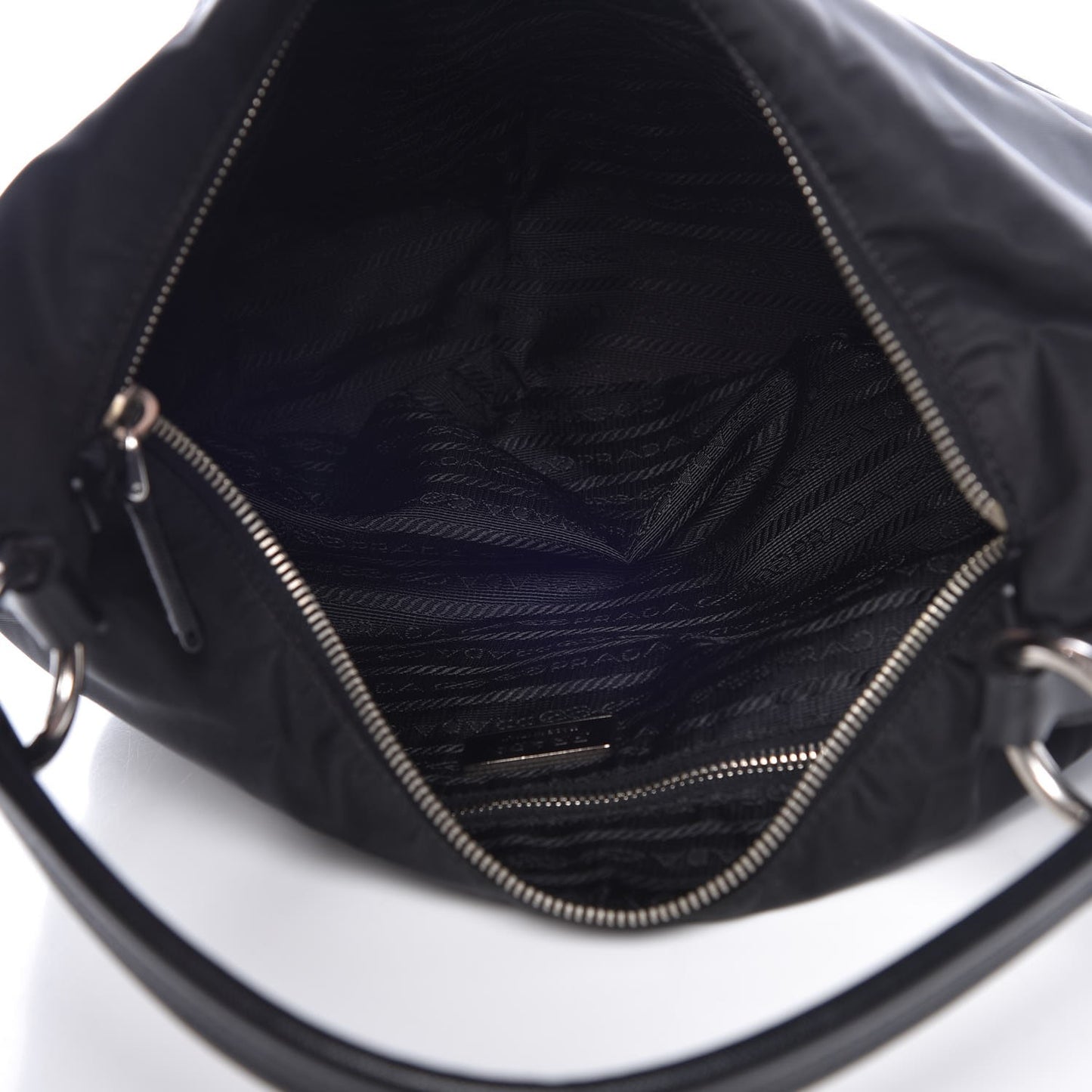 Tessuto Nylon Saffiano Hobo Black