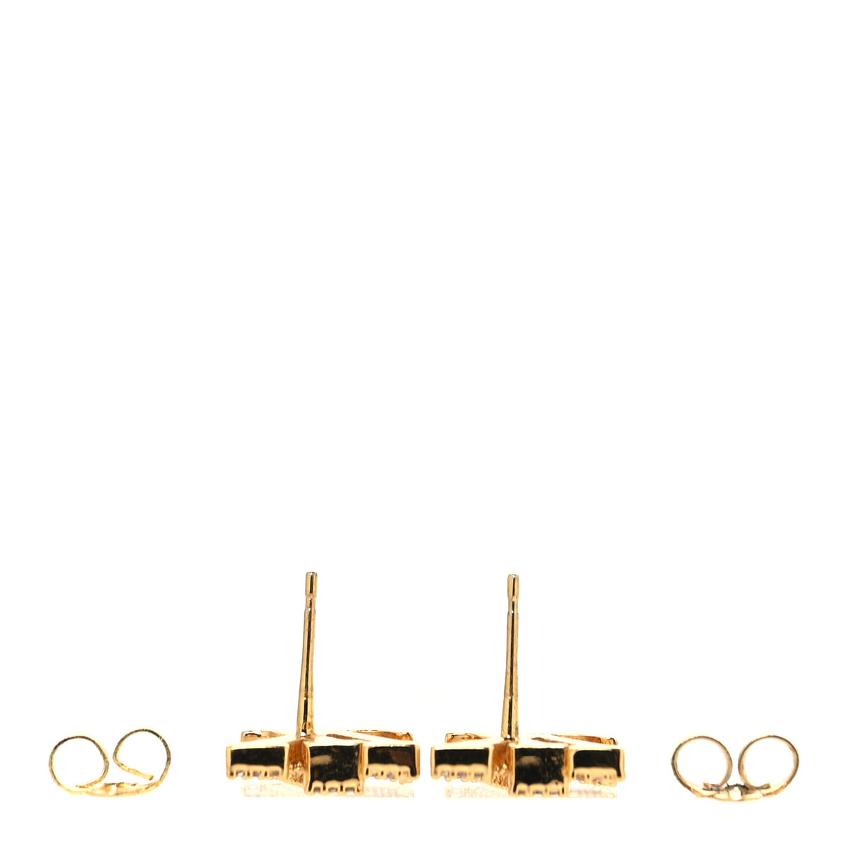 Metal Crystal LV Iconic Earrings Gold