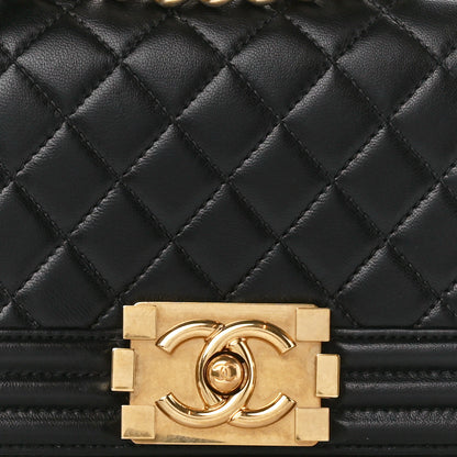 Chanel Lambskin Quilted Small Boy Flap Black 8 of 13
