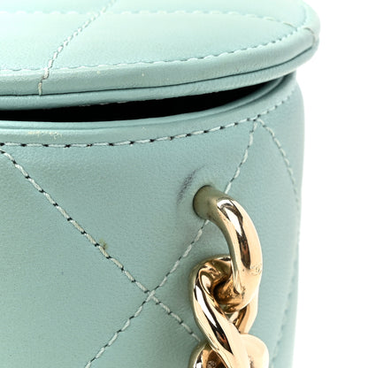 Chanel Lambskin Resin Elegant Chain Vanity Case Light Blue 14 of 14