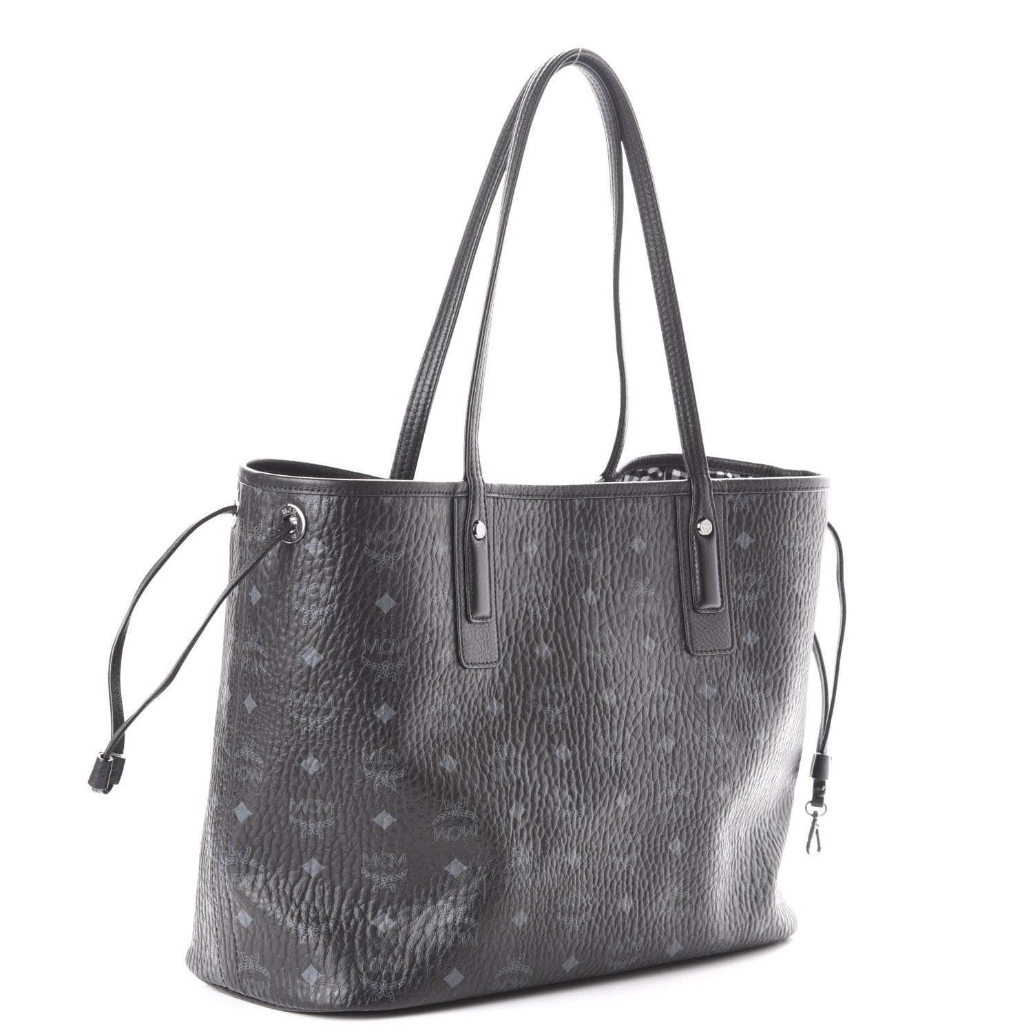 MCM Visetos Medium Liz Reversible Shopper Tote Black 6 of 15