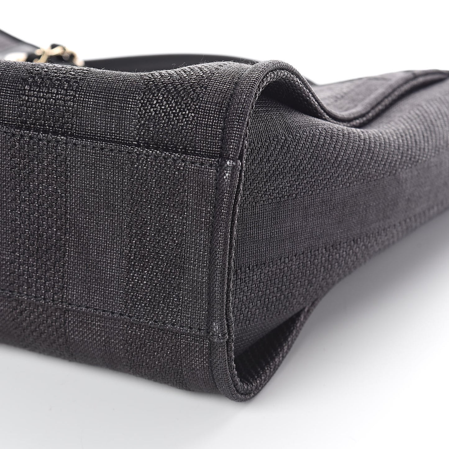 Mixed Fibers Striped Small Deauville Tote Black
