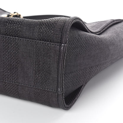 Chanel Mixed Fibers Striped Small Deauville Tote Black 10 of 11