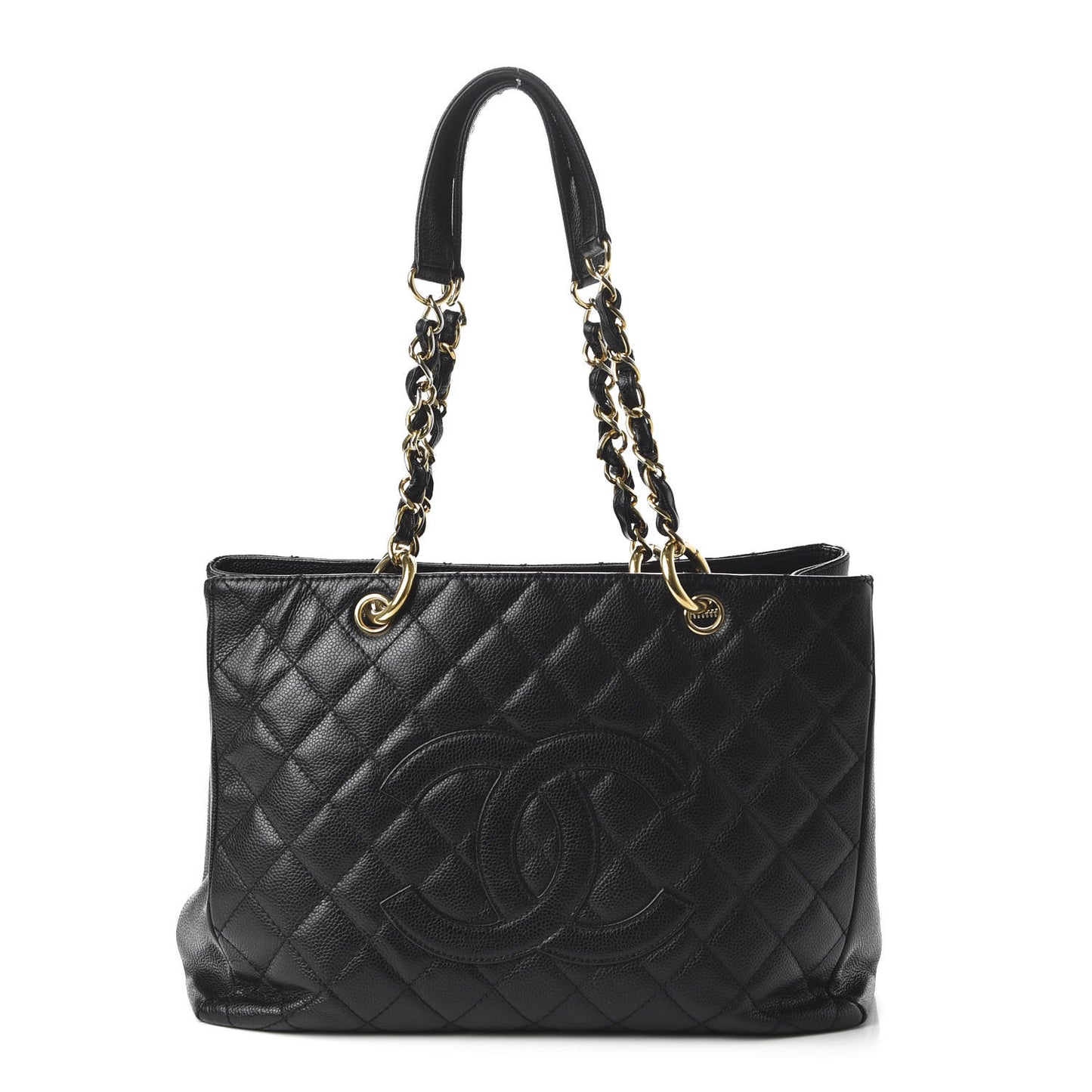 Caviar Quilted Grand Shopping Tote GST Black