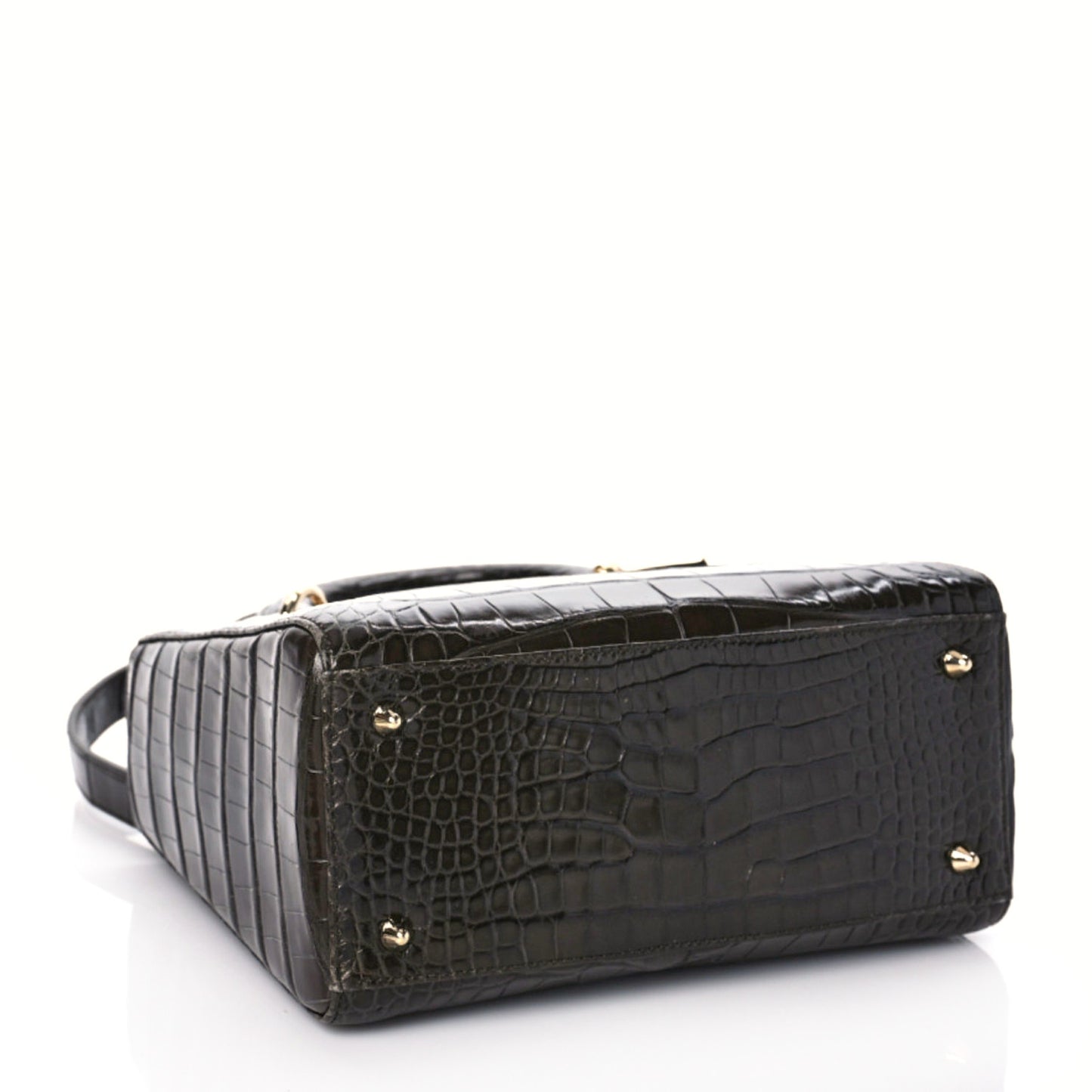 Alligator Medium Lady Dior Brown