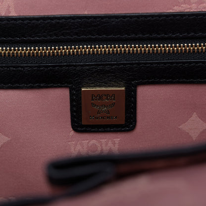 MCM Visetos Studded Medium Dual Stark Backpack Chalk Pink Black 7 of 8