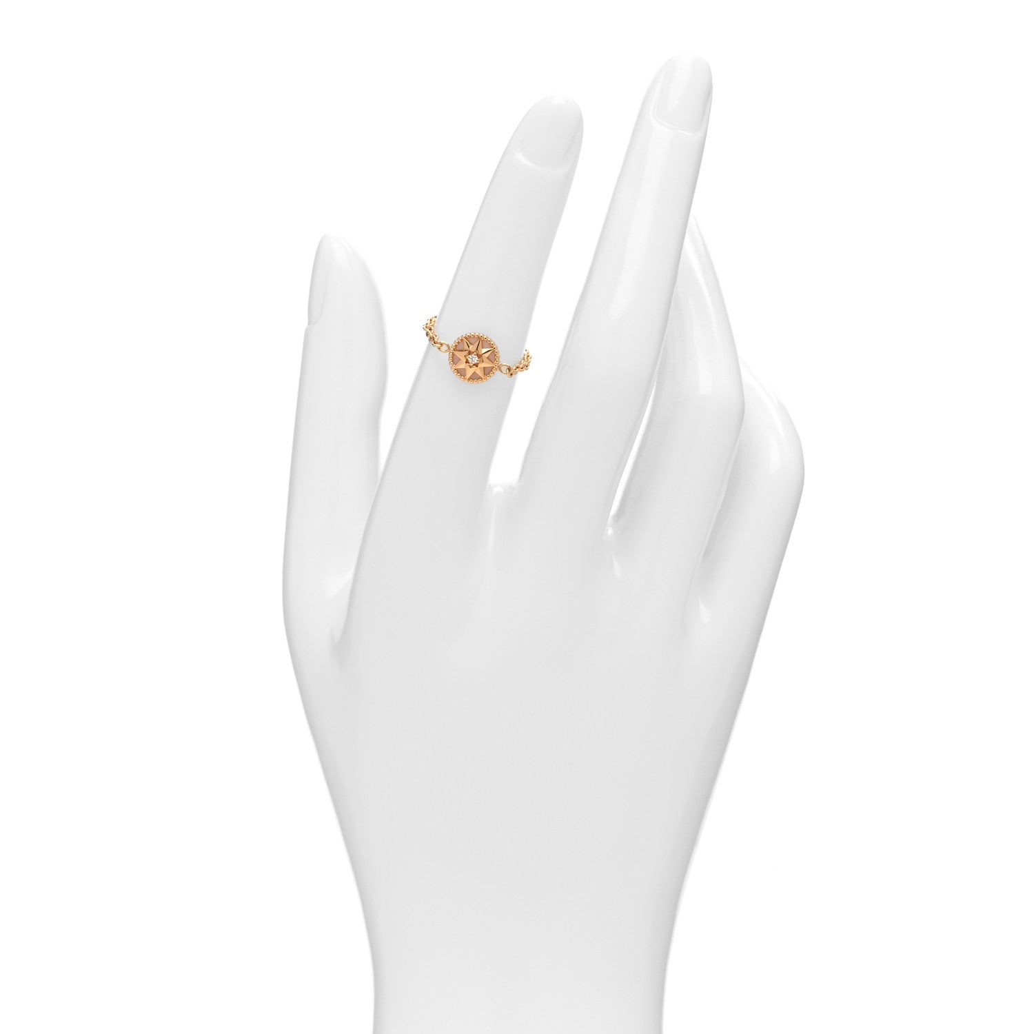 Christian Dior 18K Rose Gold Diamond Pink Opal Rose Des Vents Ring 50 5.25 2 of 4