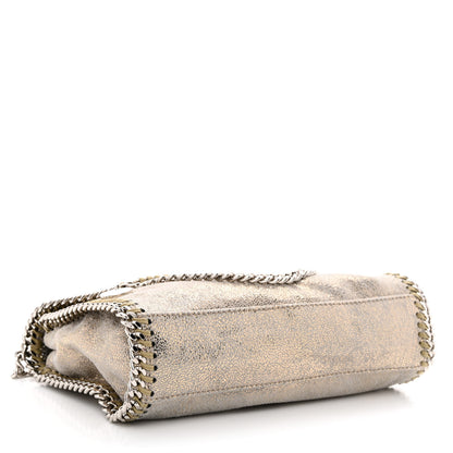 Stella McCartney Metallic Shaggy Deer Mini Falabella Fold Over Tote Gold 4 of 11