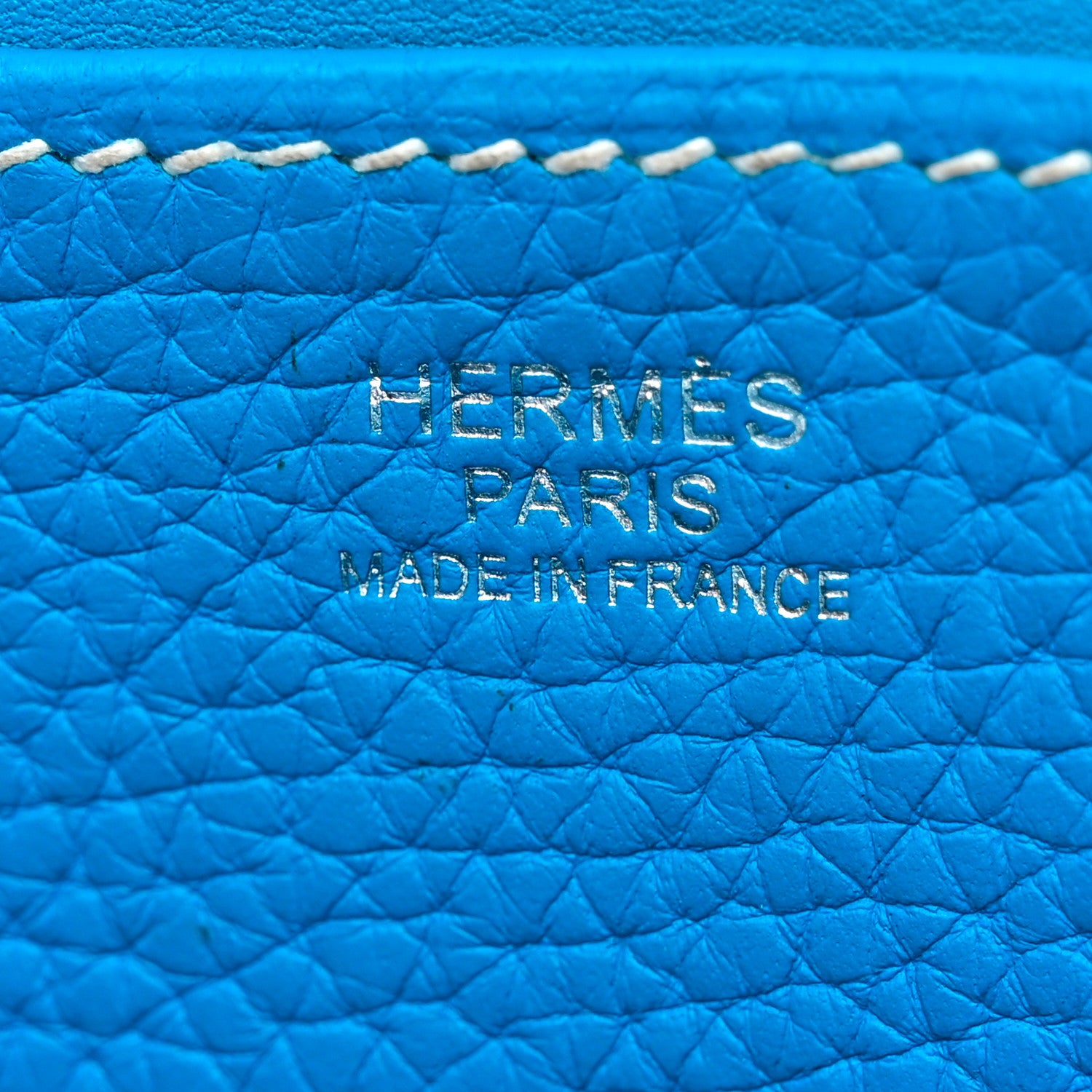 Hermes Taurillon Clemence Halzan 31 GM Bleu Frida 7 of 12
