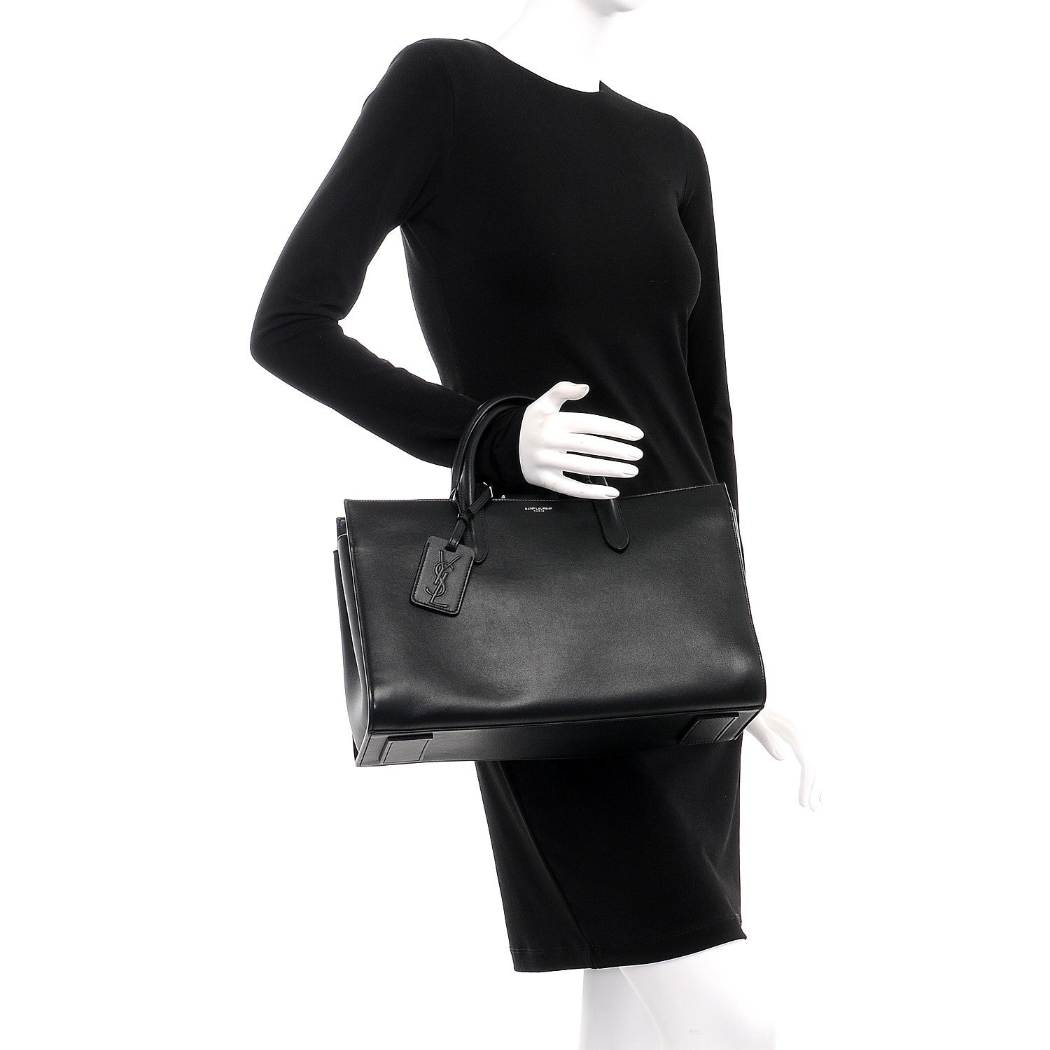 Saint Laurent Calfskin Large Jane Tote Black 2 of 8