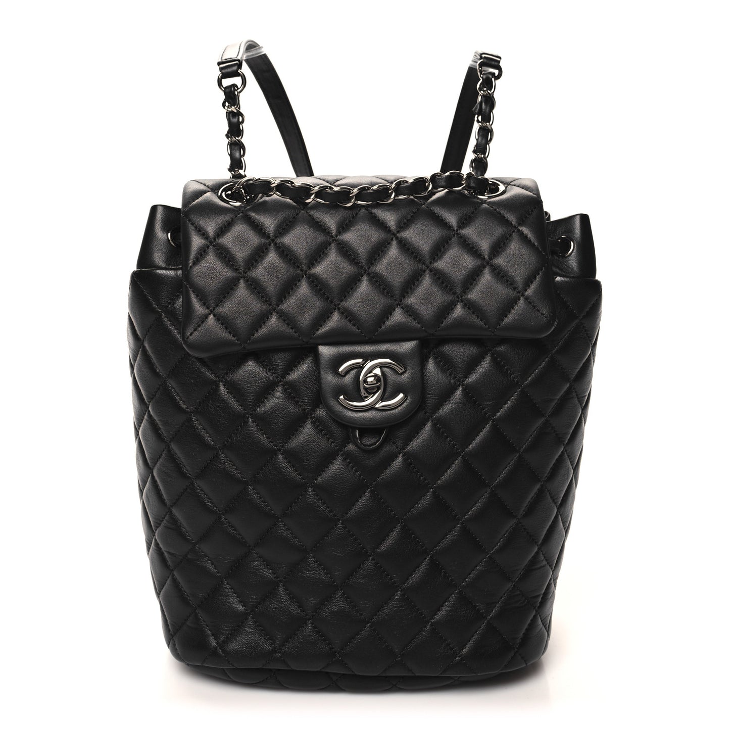 Lambskin Quilted Small Urban Spirit Backpack Black