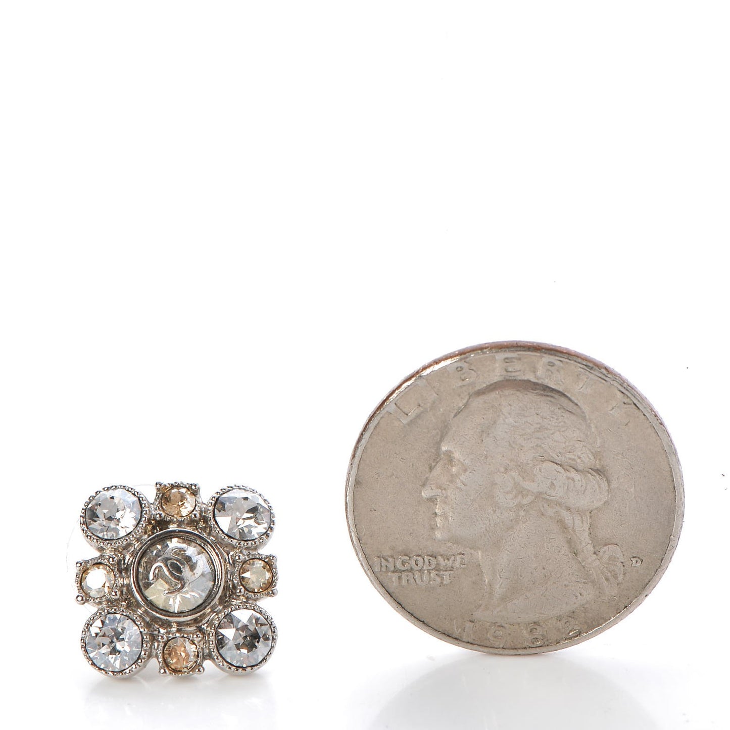 Crystal CC Earrings Silver