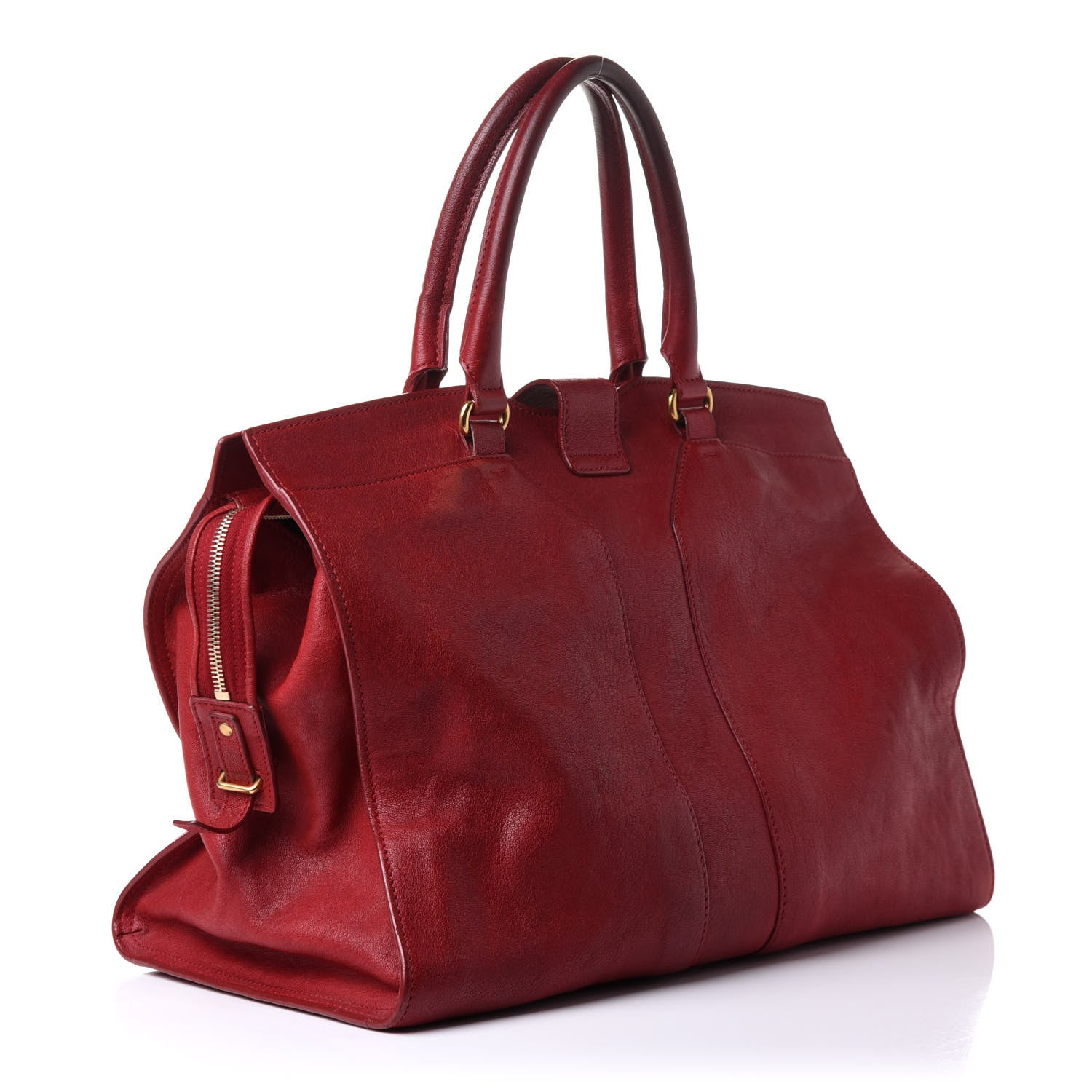 Saint Laurent Sheepskin Large Cabas ChYc Red 2 of 12