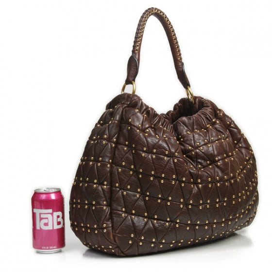 Nappa Leather Studded Patchwork Hobo
