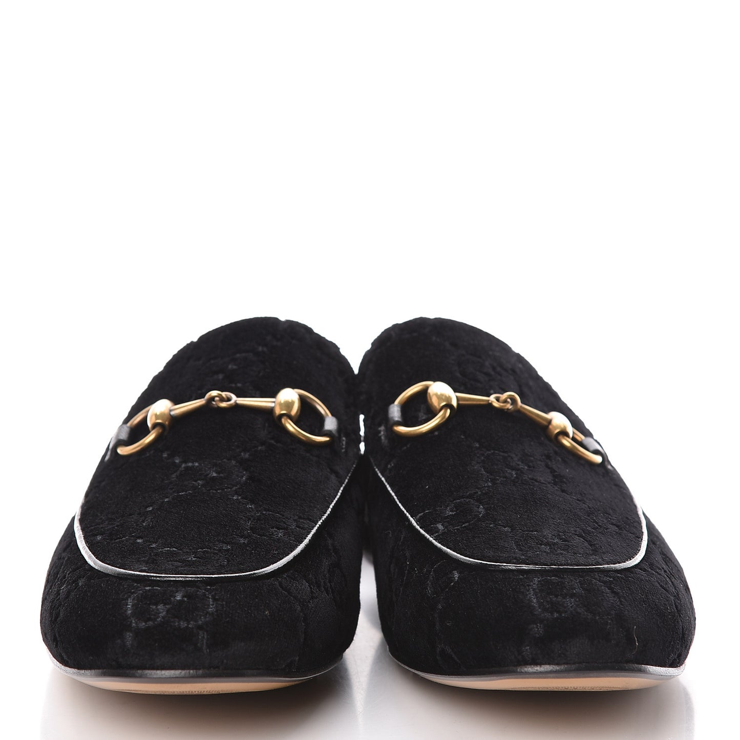 Velvet GG Monogram Mens Princetown Slippers 9 Black