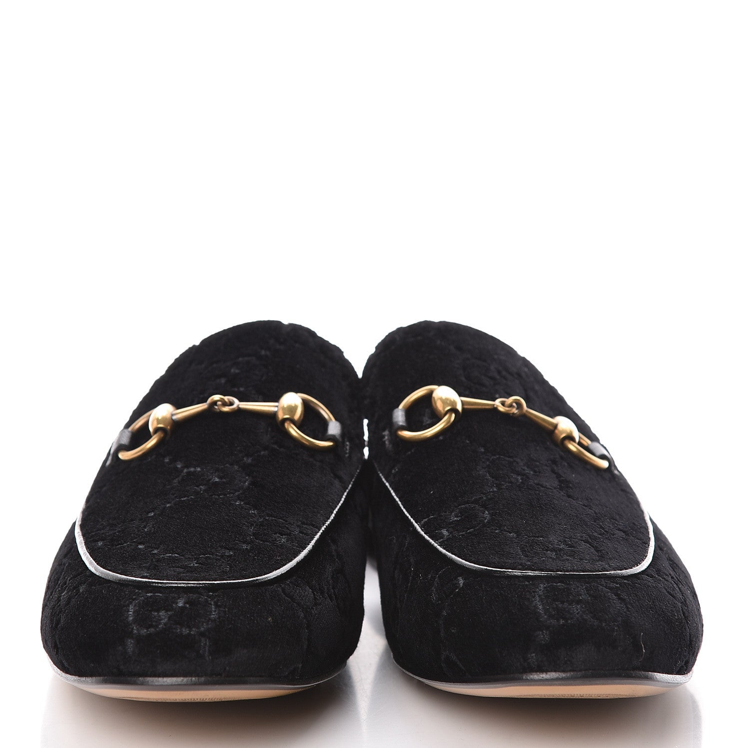 Gucci Velvet GG Monogram Mens Princetown Slippers 9 Black 2 of 10