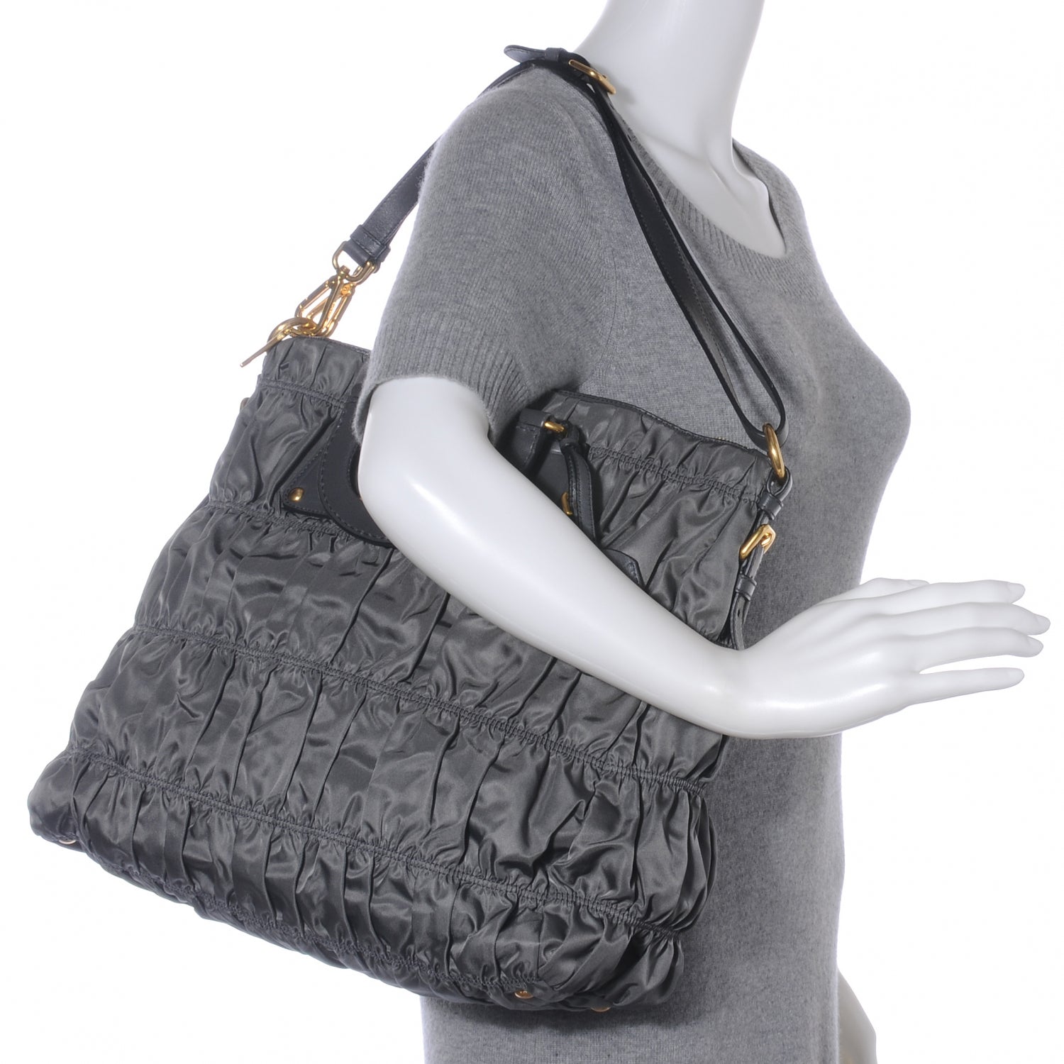 Prada Tessuto Nylon Gaufre Tote Ardesia 2 of 10