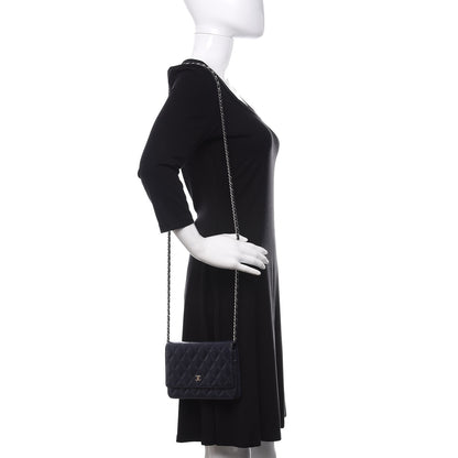 Chanel Caviar Quilted Wallet On Chain WOC Blue 2 of 12