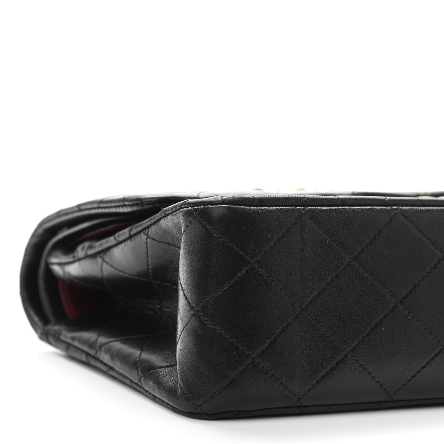 Lambskin Quilted Medium Double Flap Black