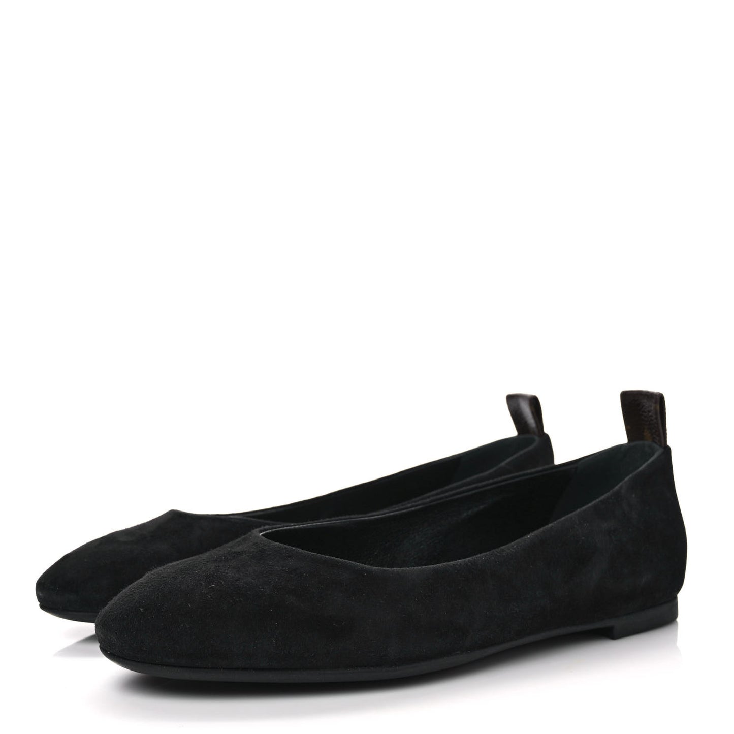 Suede Monogram Uniformes Ballet Flats 37.5 Black