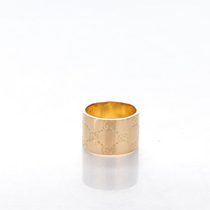 Gucci 18K Yellow Gold 14mm Icon Wide Band Ring 57 8 3 of 10